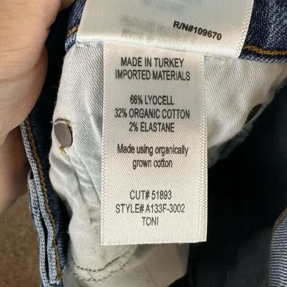 AGOLDE Toni Straight Ankle Jeans Women's Size 25 Distressed Raw Hem Medium Wash - Picture 5 of 10